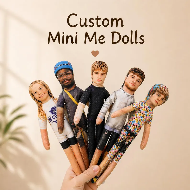 Custom Mini Me Doll with Poseable Body – Custom Dolls Gifts for Friends Custom Ugly Dolls Custom Photo Plush Toys - soufeelau