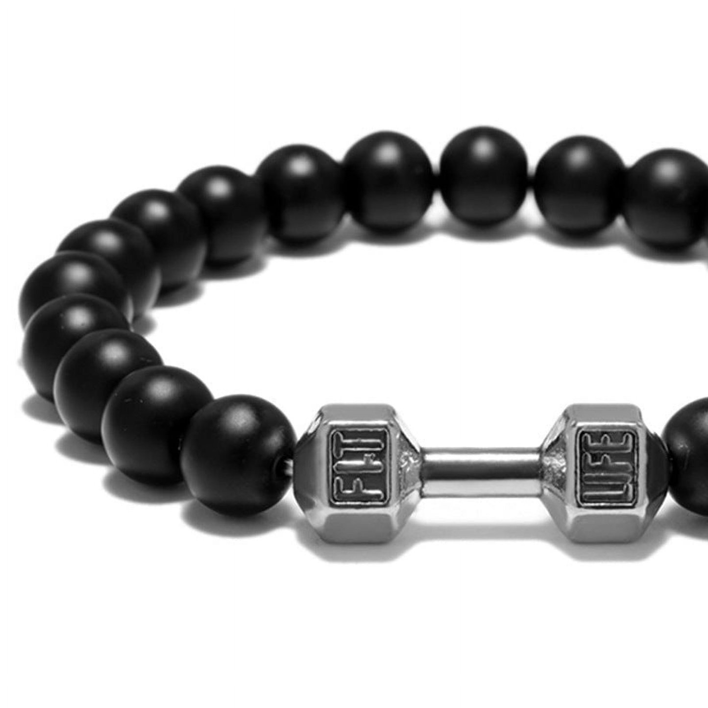 Metal Dumbbell Beads Bracelet Fitness Jewelry for Weightlifting Enthusiasts Sporty Accessory - soufeelau