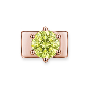 Yellow-Green Round Diamond Charm - Rose Gold