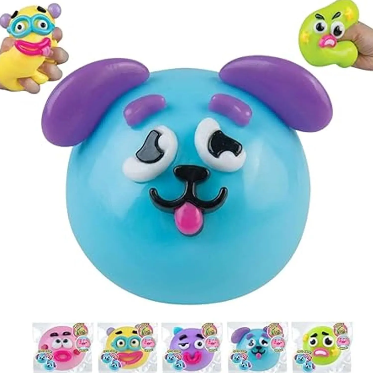 Squishy Cutie Toy Funny Face Curiosities Dog Face Swap Squishy Soft Moldable Multisensory Stress Relief for Anxiety Safe Maltose Material Portable Sensory Decompression Party Favors - soufeelau