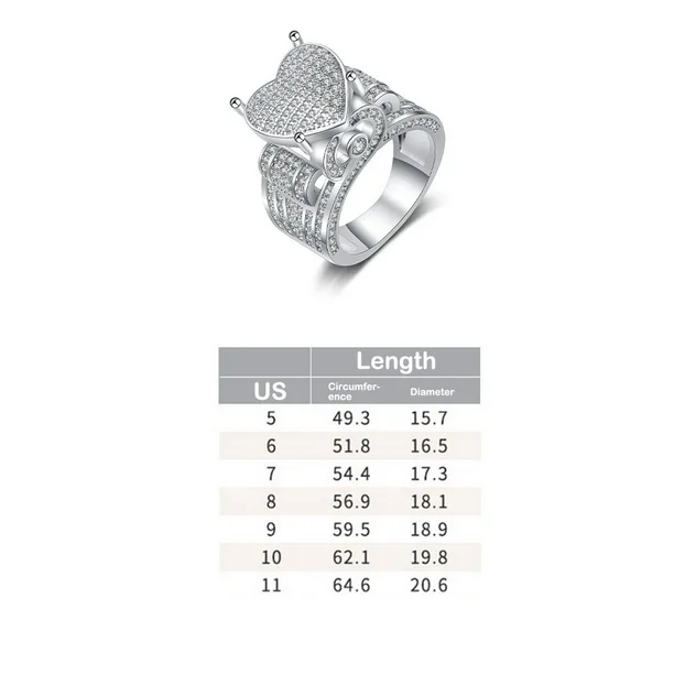 Heart Cluster Engagement Love Ring Gift For Lover - soufeelau