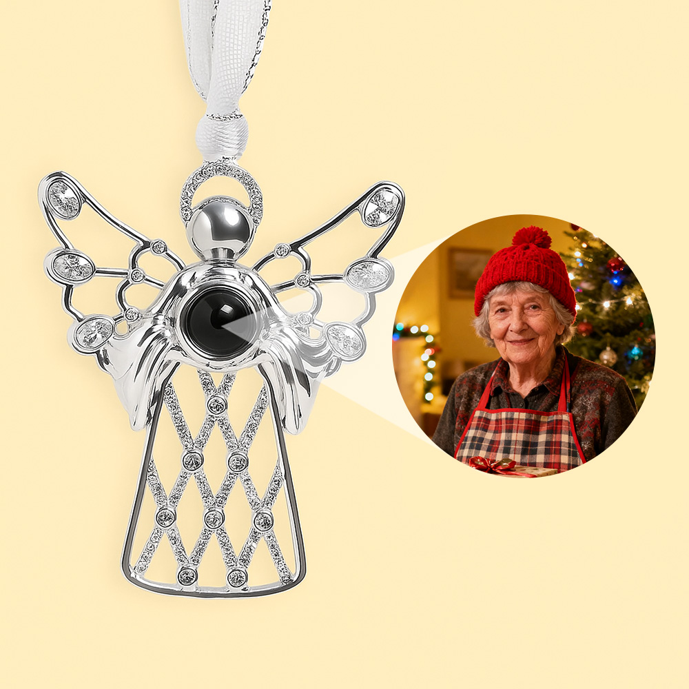 Personalized Angel Embrace Photo Ornament Projection Gem Ornament Christmas Tree Ornament Christmas Gifts - soufeelau