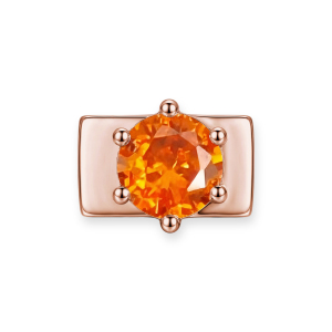 Orange Round Diamond Charm - Rose Gold