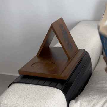 Personalized Multifunctional Book Stand with Cup Holder, Reading Rest Stand with Custom Text, Storage Slots, Gift for Book Lovers - soufeelau