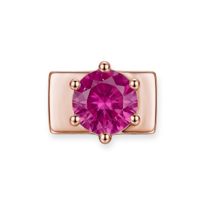 Rose Pink Round Diamond Charm - Rose Gold