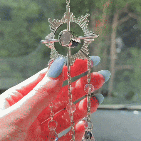 Personalized Sunburst Photo Sun Catcher Projection Ornament Car Decor Anniversary Gift - soufeelau