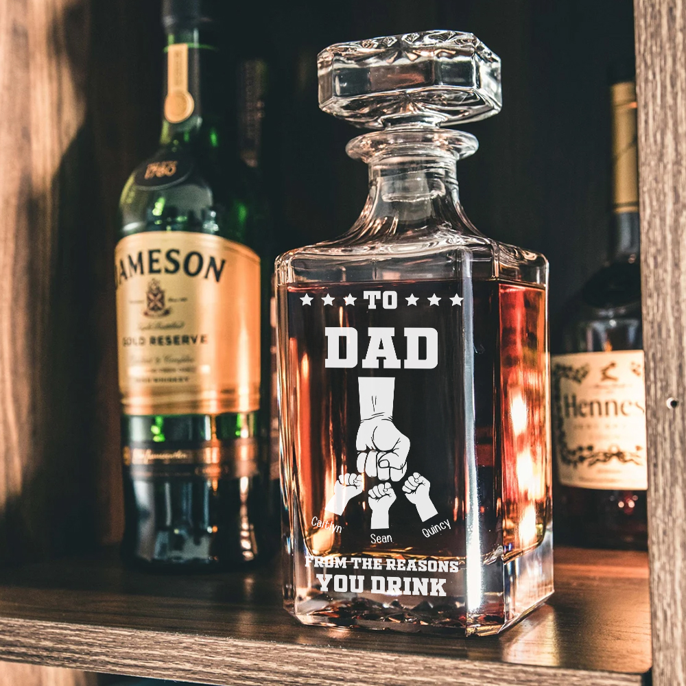 Whiskey Bottle Gift for Dad - For the Reasons You Drink - Personalized Whiskey Bottle - soufeelau