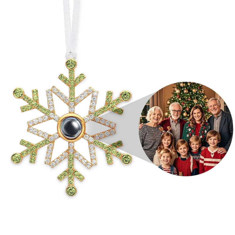 Personalized Green Snowflake Photo Ornament Projection Ornament Christmas Gifts - soufeelau
