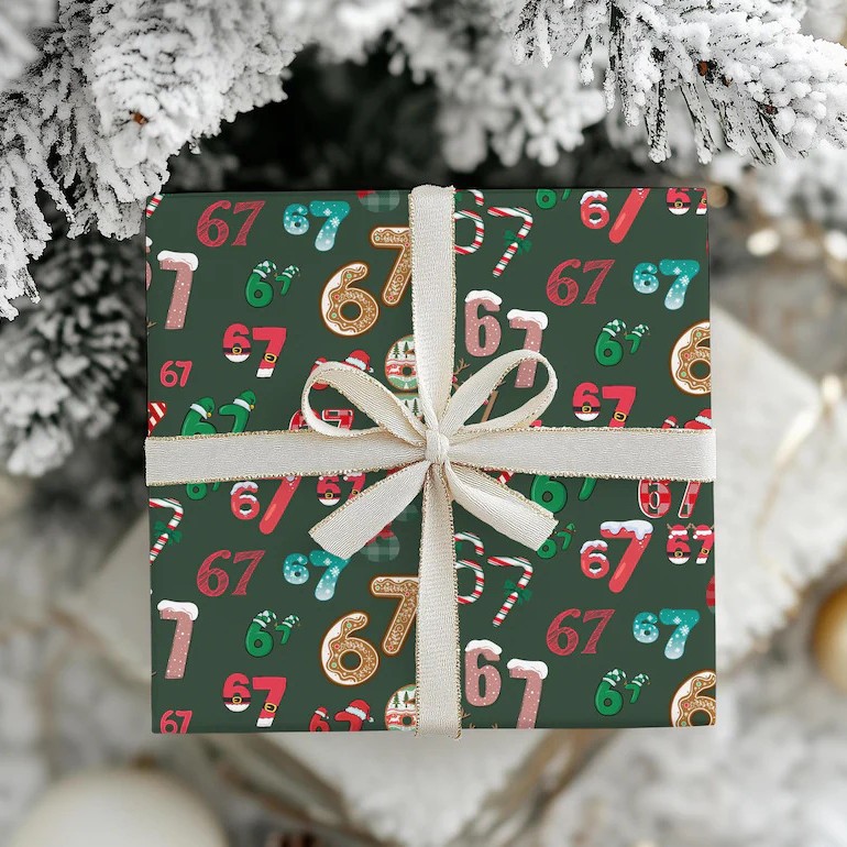 67 Meme Christmas Gift Wrap Funny Holiday Wrapping Paper Trendy Christmas Packaging for Friends Gift for Kids - soufeelau