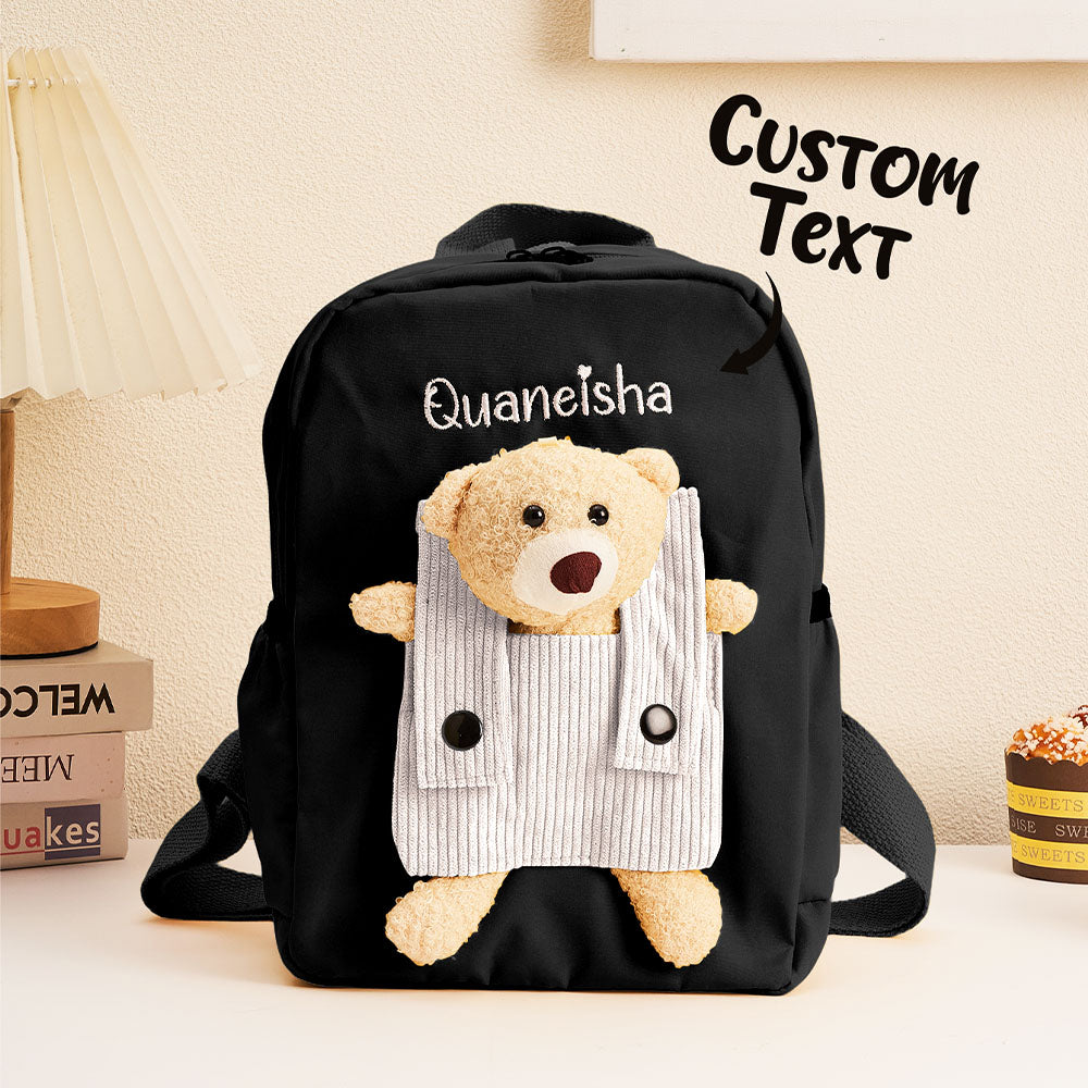 Personalized Name Embroidery Backpack Custom Bear Backpack School Bags Gift for Kids - soufeelau