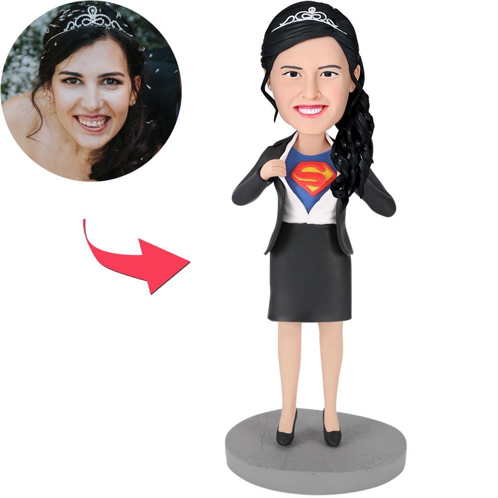 Office Superwoman - D Popular Custom Bobblehead With Engraved Text - soufeelau