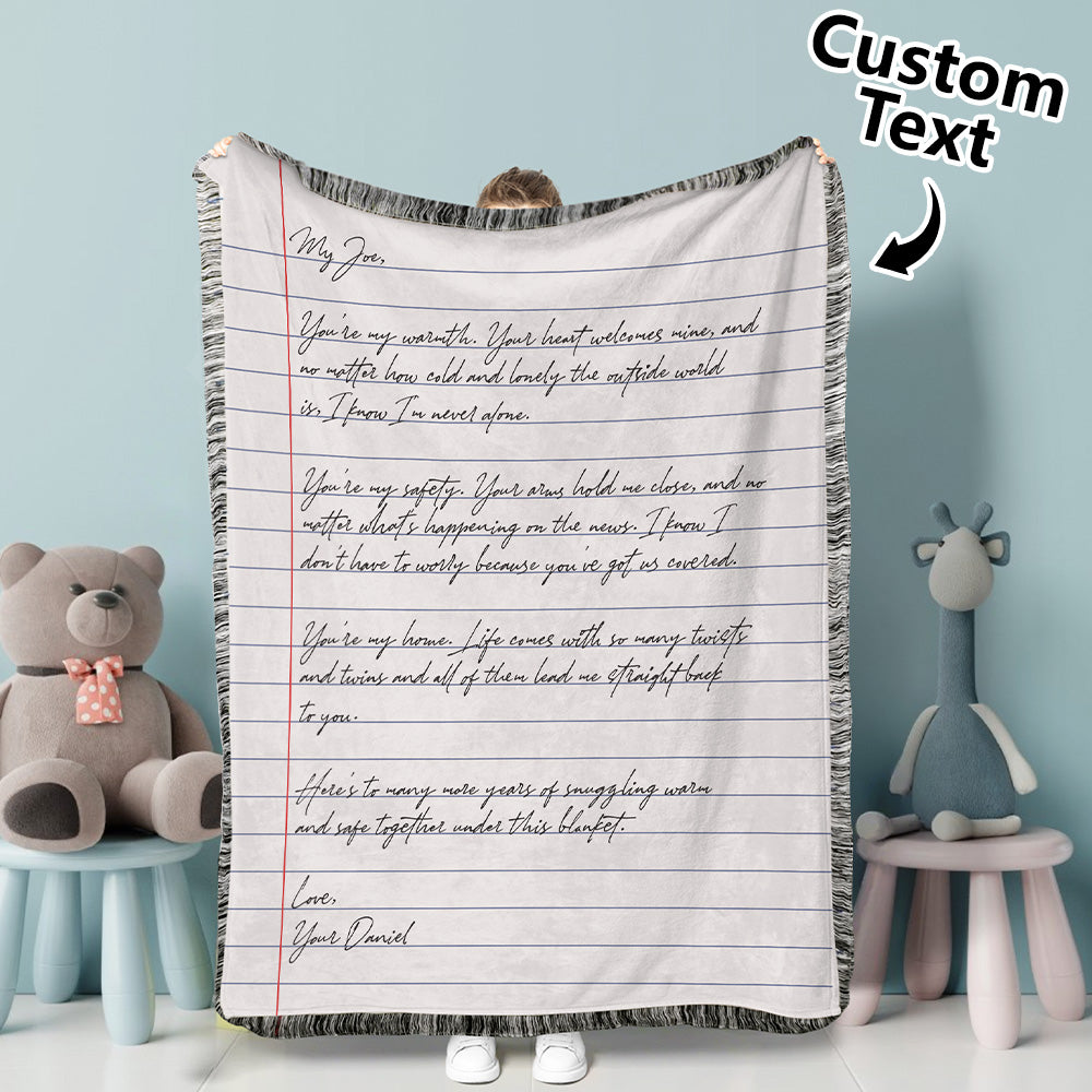 Personalized Hand-Written Printed Letter Blanket Unique Gift for Lover - soufeelau