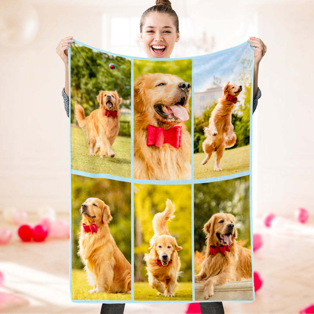 Custom Photo Blanket Personalized Collage Photo Blanket Photo Album Blanket Gifts for Lovers - soufeelau