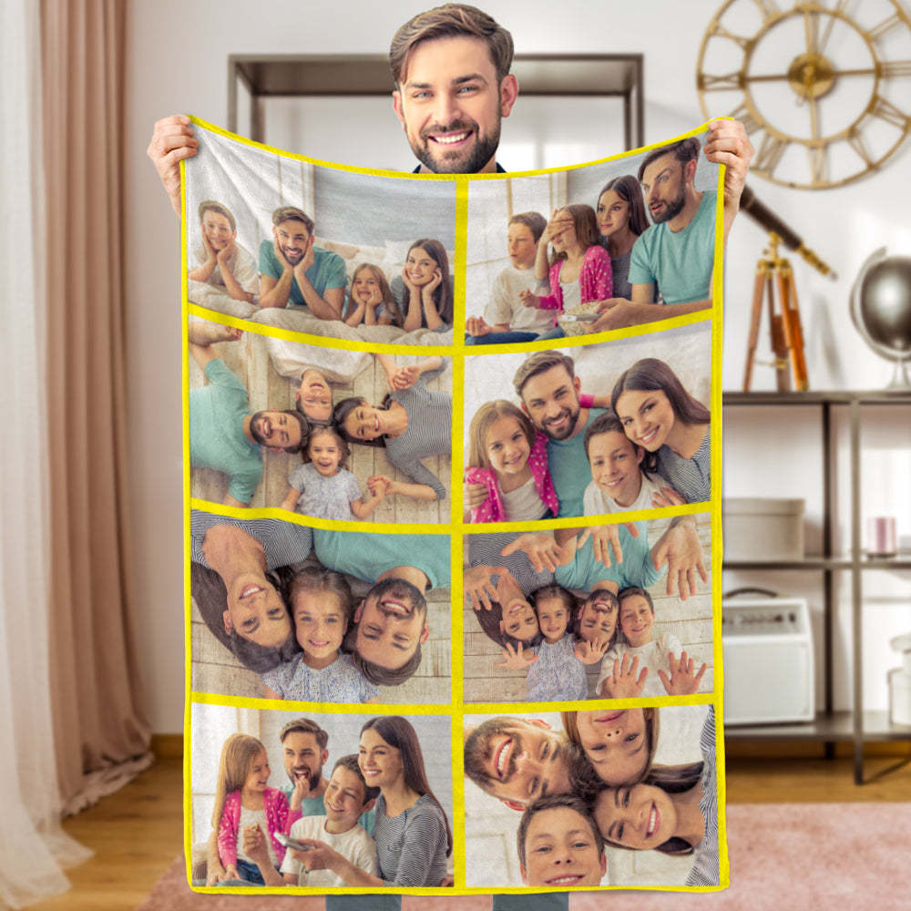 Custom Photo Blanket Personalized Collage Photo Blanket Photo Album Blanket Gifts for Lovers - soufeelau