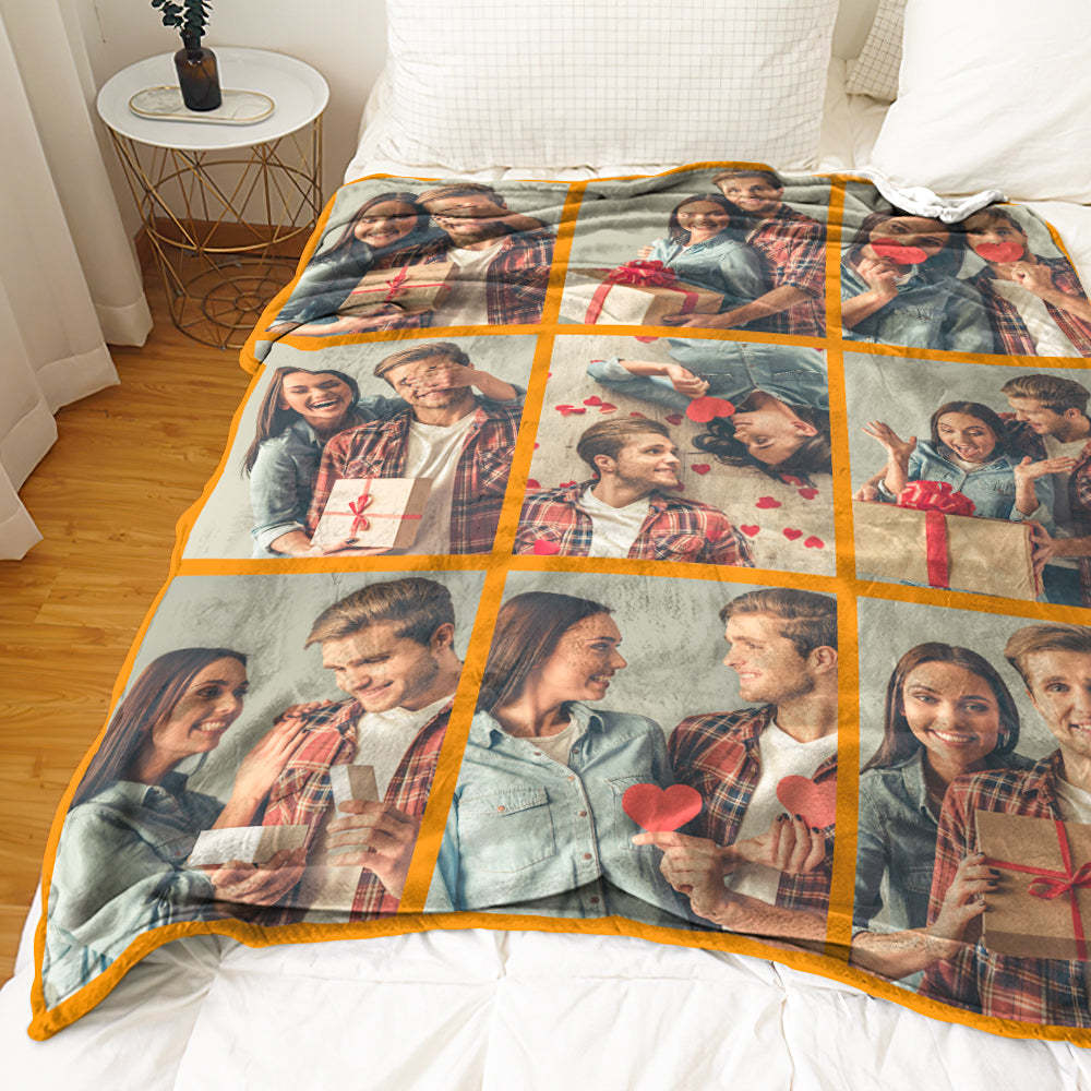 Custom Photo Blanket Personalized Collage Photo Blanket Photo Album Blanket Gifts for Lovers - soufeelau