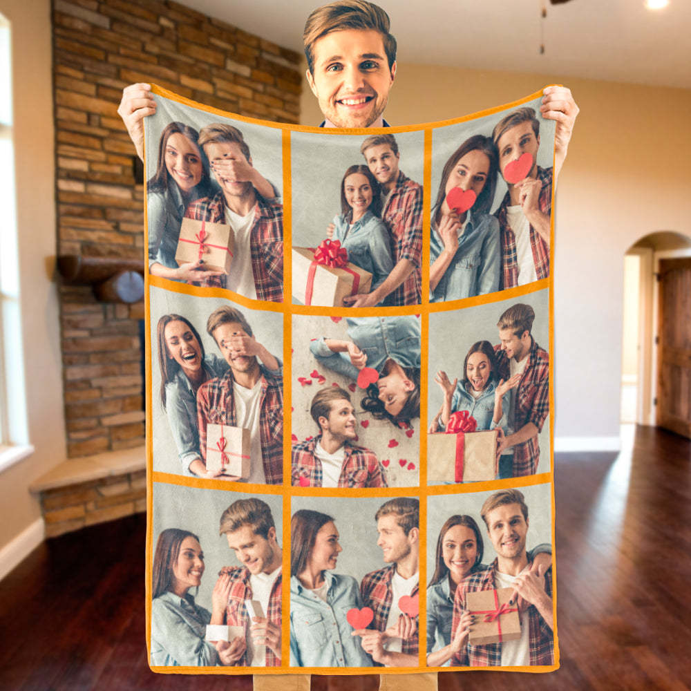 Custom Photo Blanket Personalized Collage Photo Blanket Photo Album Blanket Gifts for Lovers - soufeelau