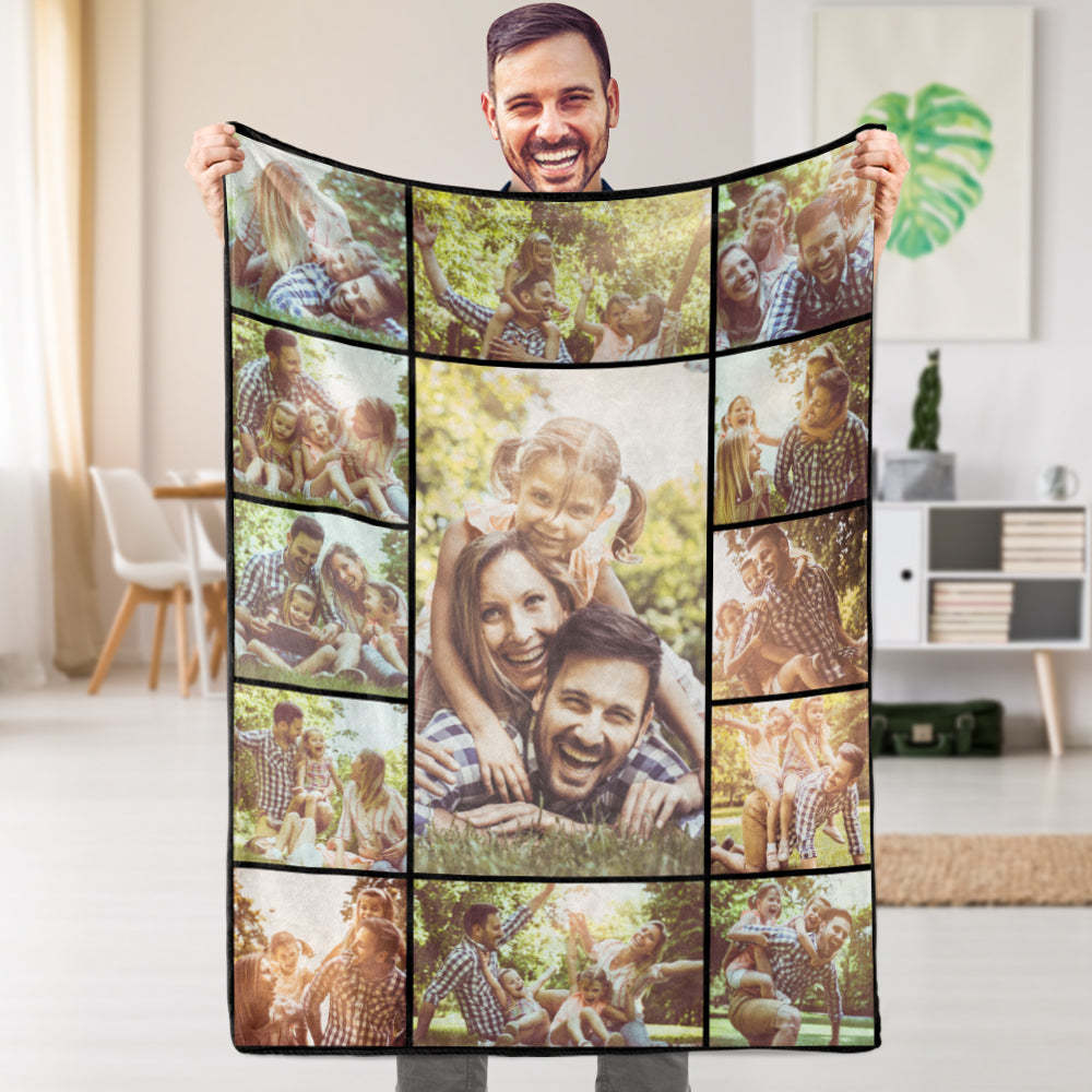 Custom Photo Blanket Personalized Collage Photo Blanket Photo Album Blanket Gifts for Lovers - soufeelau