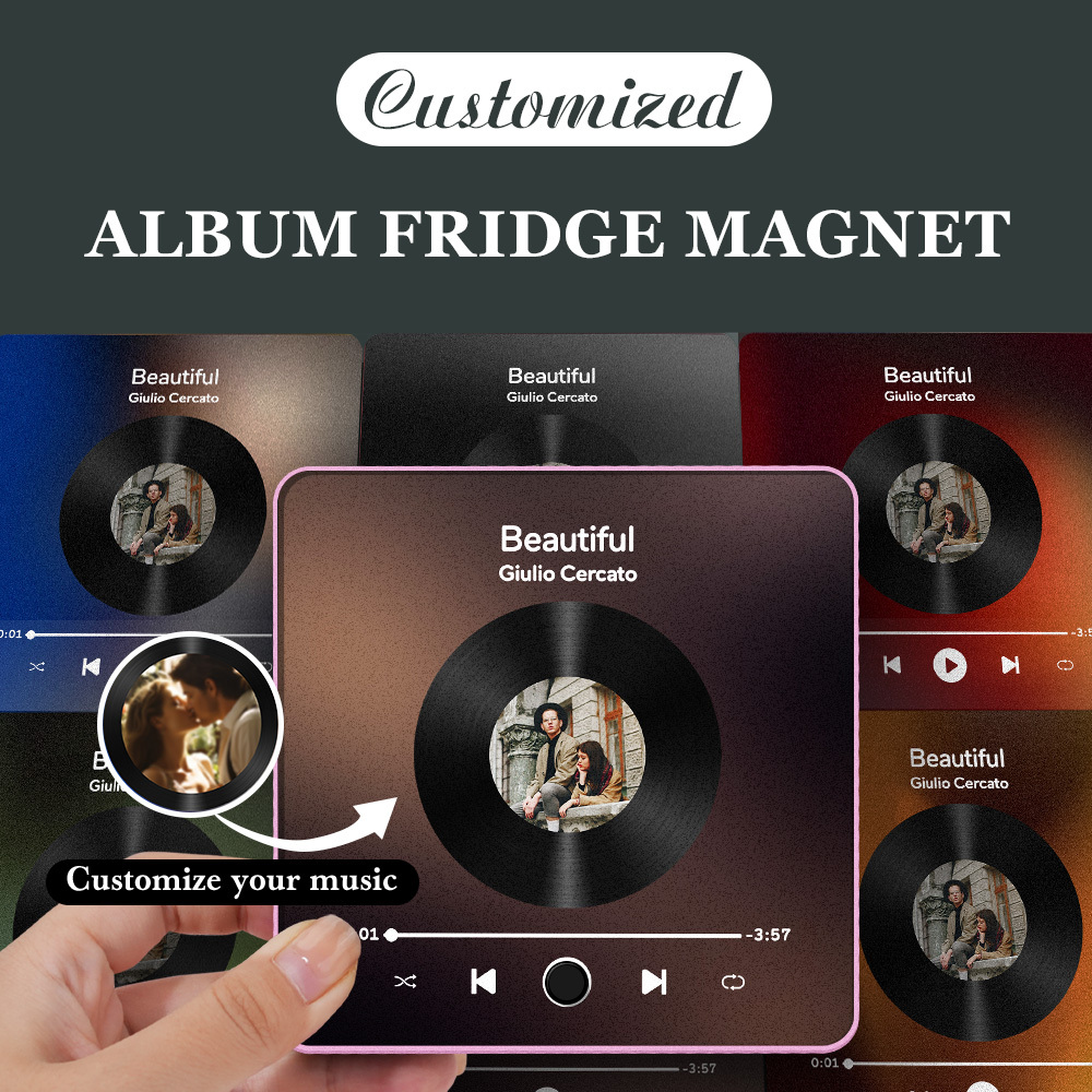 Personalized Photo Album Fridge Magnet Music Wall Photo Sticker Music Movement That Can Be Played Without Cell Phone Music Fridge Magnet Pro