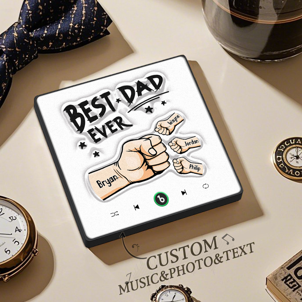 Custom Music Fridge Magnet New 4.0 Upgrade Colorful Frame Personalized Name Fist Gift Album Fridge Magnet Music Father's Day Gifts - soufeelau