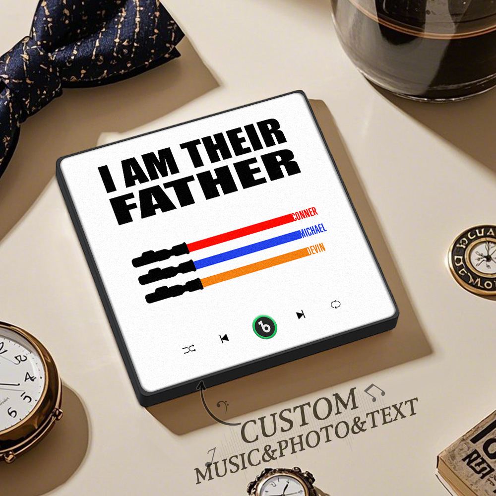 Custom Music Fridge Magnet New 4.0 Upgrade Colorful Frame Light Saber I Am Their Father Album Fridge Magnet Music Father's Day Gifts - soufeelau