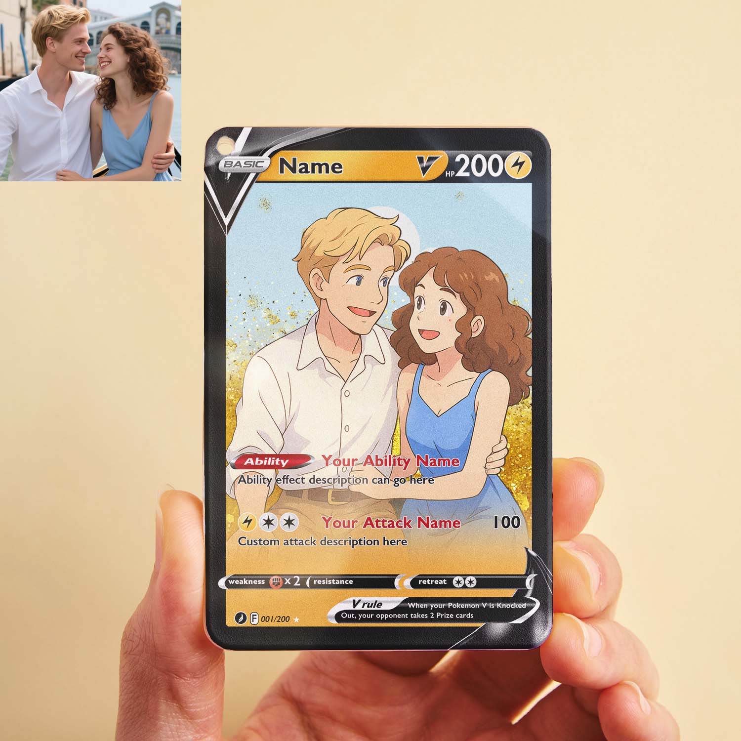 Custom Cartoon Photo Glitter Acrylic Fridge Magnet Poke Card Style Personalized Gift - soufeelau