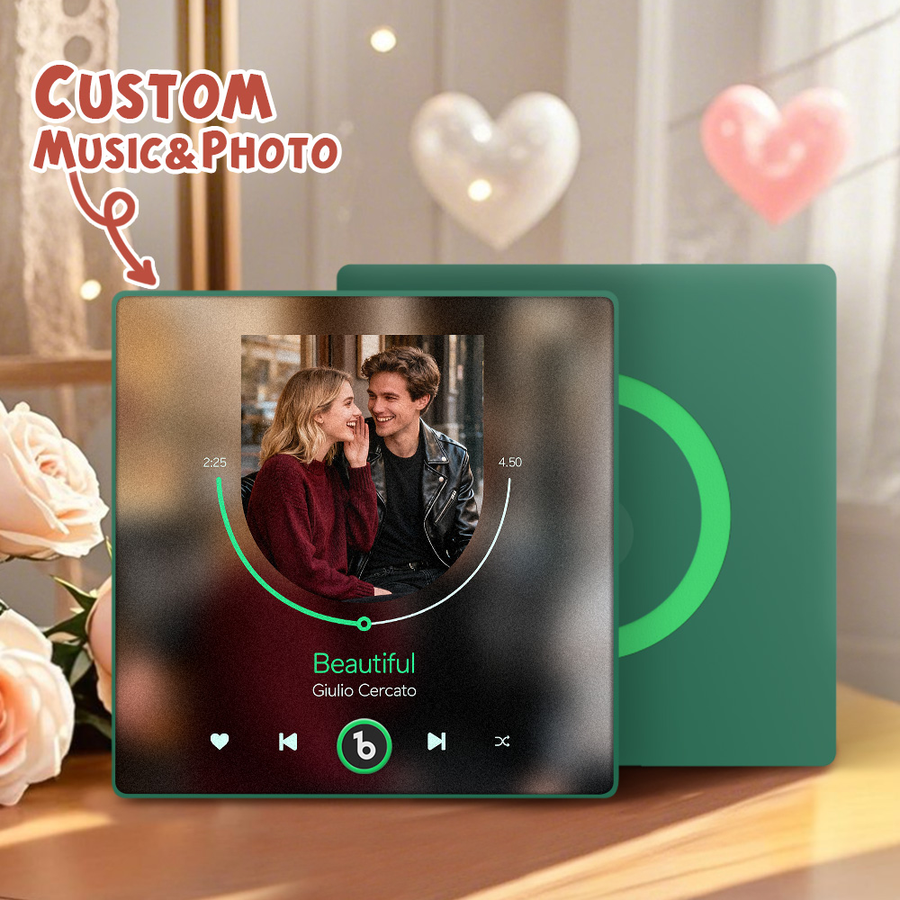 Custom Music Fridge Magnet Music Player Colorful Frame Album Fridge Magnet Music Wall Photo Sticker Music Movement That Can Be Played Christmas Gifts - soufeelau