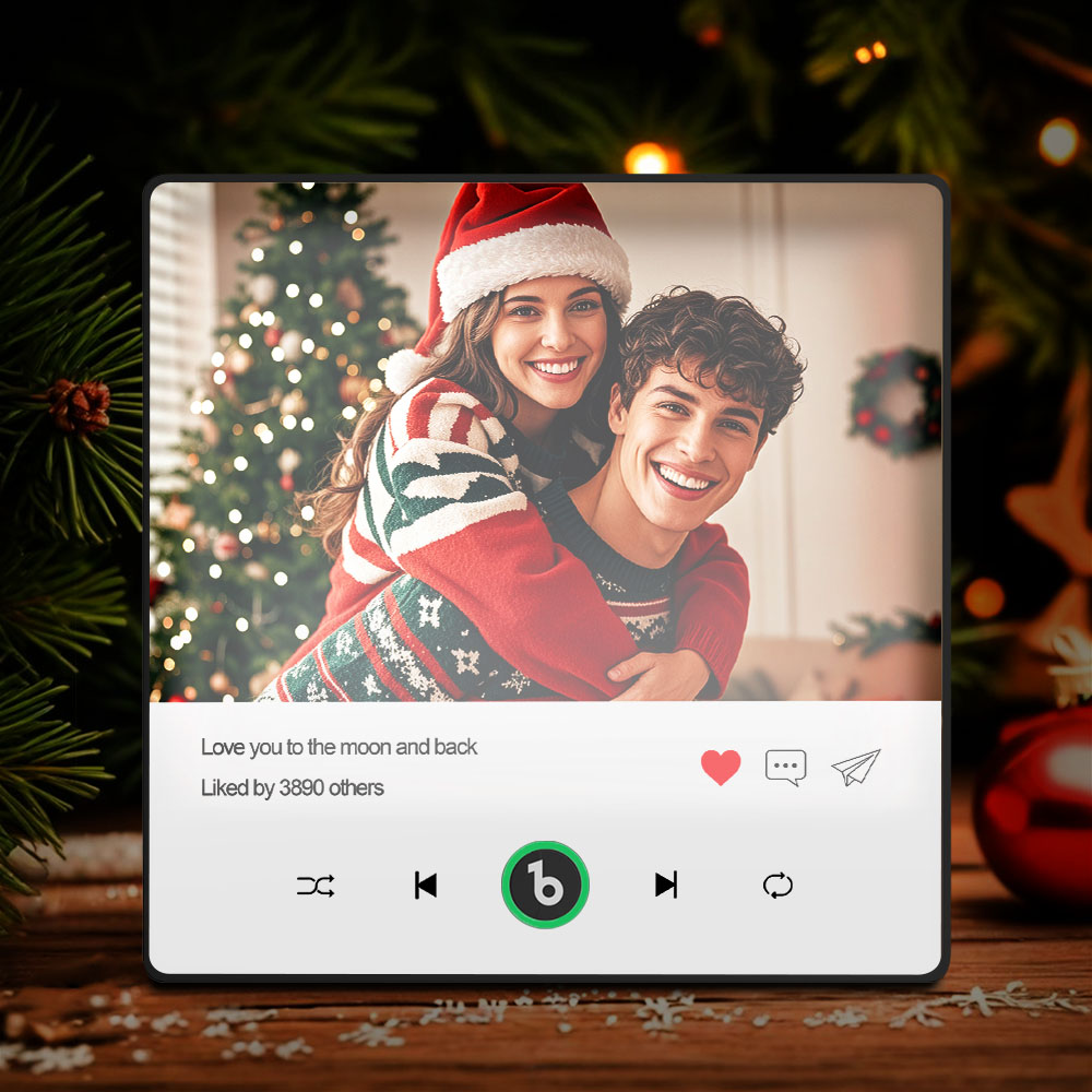 Custom Music Fridge Magnet Personalized Photos New 4.5 Upgrade Bluetooth Function Supported with Night Light Album Fridge Magnet Music Wall That Can Be Played Christmas Gifts - soufeelau