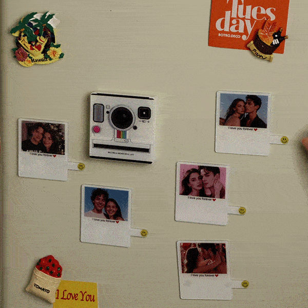 Custom Polaroid Photo Music Fridge Magnet Custom Photo, Light-Up, 1-6 Songs Valentine's Day Gifts - soufeelau