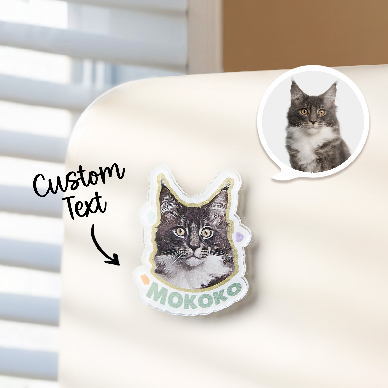 Personalized Pet Photo Acrylic Fridge Magnets Custom Image Keepsake - soufeelau