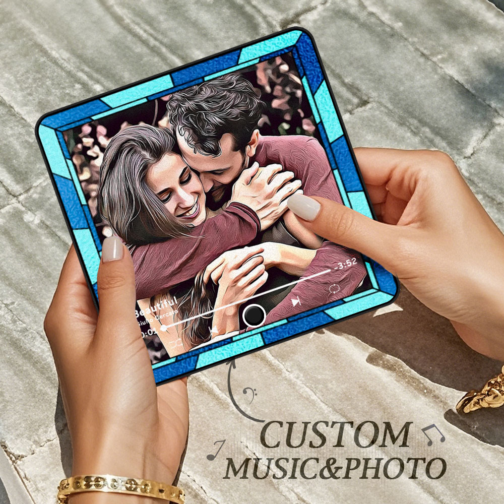 Personalized Music Fridge Magnet Multicolor Frame Cartoon Style Photo Fridge Magnet Gift Can Play Music - soufeelau