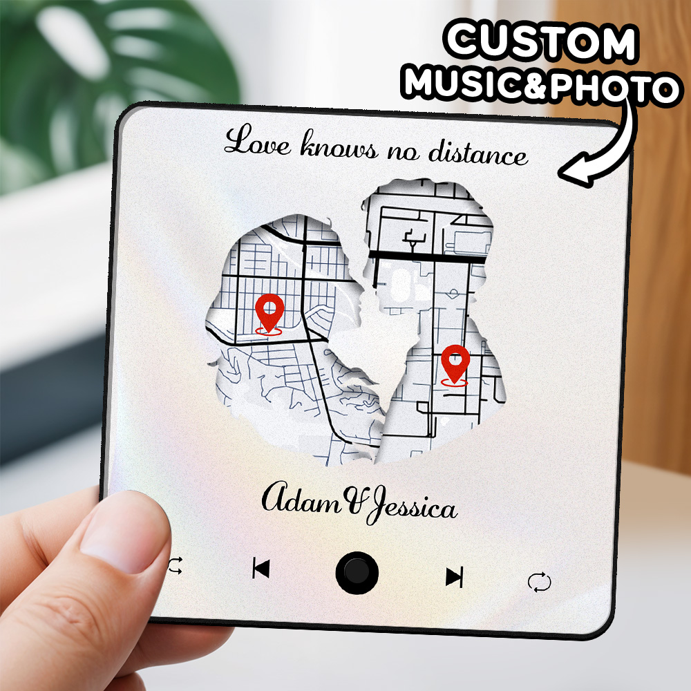 Personalized Music Fridge Magnet Map Long Distance Relationship Gift The Best Anniversary Gift Can Be Played Music Fridge Magnet For Her - soufeelau