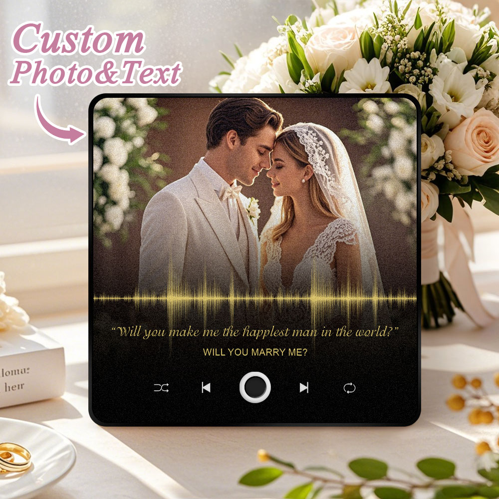Custom Photo & Audio Fridge Magnet Capture Life's Beautiful Moment Perfect Proposal Wedding Gifts - soufeelau
