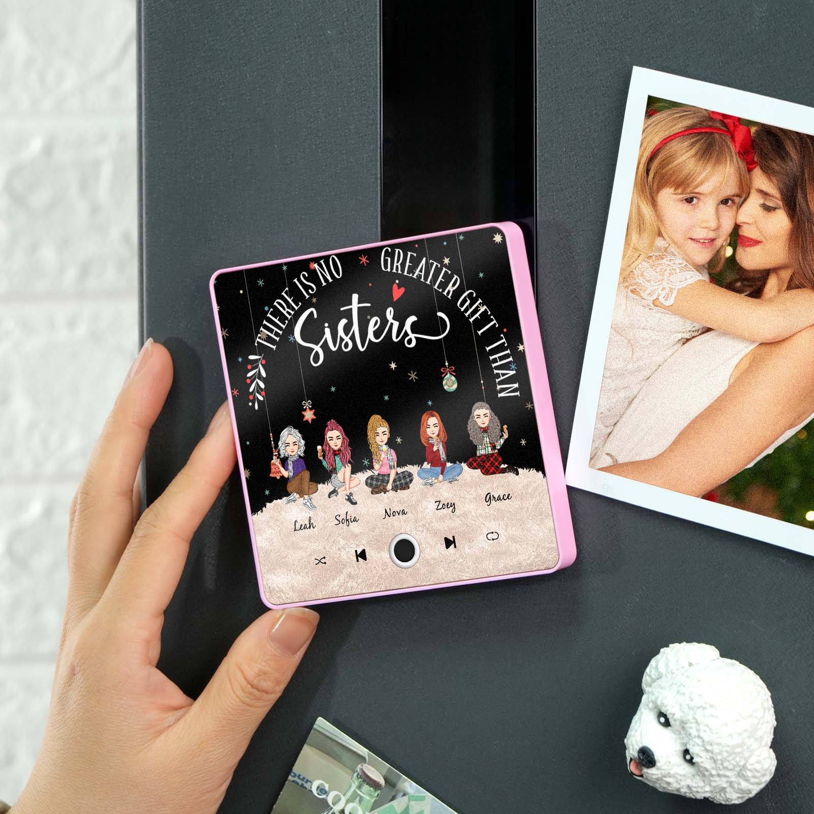 Custom Christmas Portrait Personalized Music Fridge Magnet Merry Christmas Magnets Can Play Songs Christmas Gift Family Gifts - soufeelau