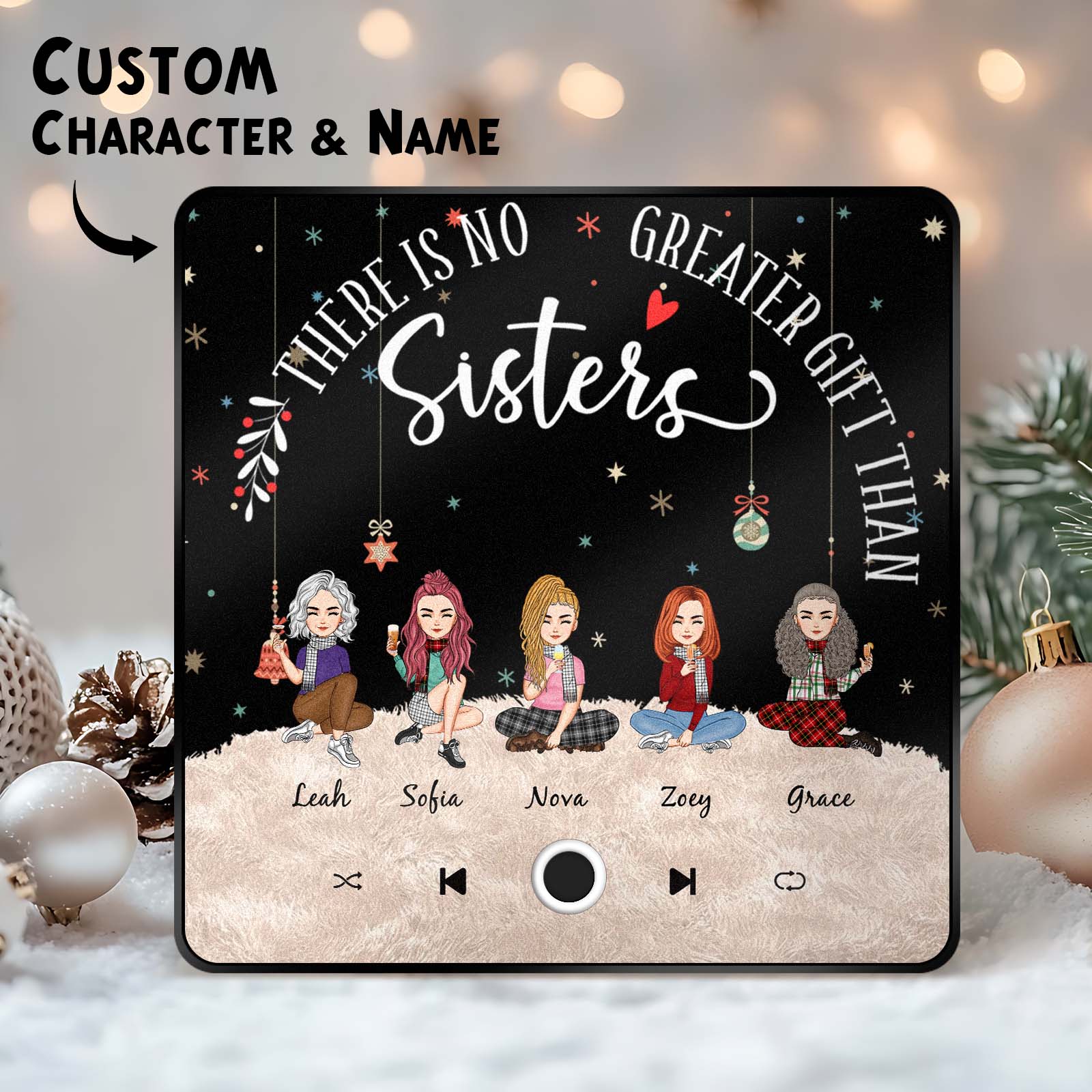 Custom Christmas Portrait Personalized Music Fridge Magnet Merry Christmas Magnets Can Play Songs Christmas Gift Family Gifts - soufeelau