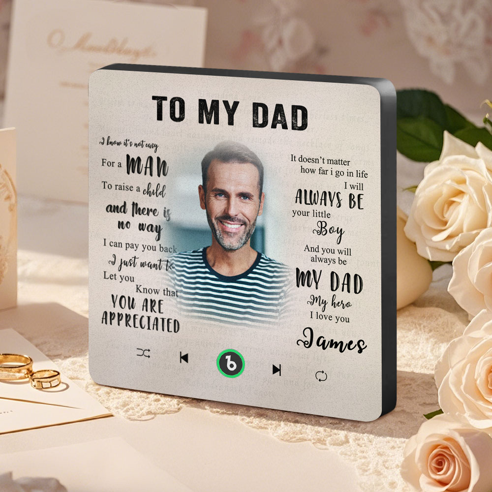 Custom Music Fridge Magnet New 4.0 Upgrade Personalized Photo and Name Music Wall Photo Sticker To My Father/Mother/Friend/Daughter/Son/Wife/Husband - soufeelau