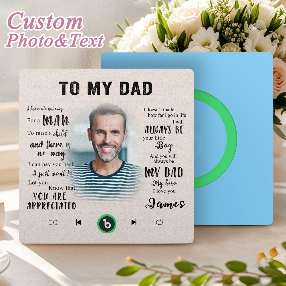 Custom Music Fridge Magnet New 4.0 Upgrade Personalized Photo and Name Music Wall Photo Sticker To My Father/Mother/Friend/Daughter/Son/Wife/Husband - soufeelau