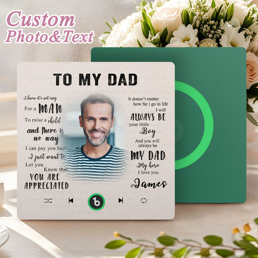 Custom Music Fridge Magnet New 4.0 Upgrade Personalized Photo and Name Music Wall Photo Sticker To My Father/Mother/Friend/Daughter/Son/Wife/Husband - soufeelau
