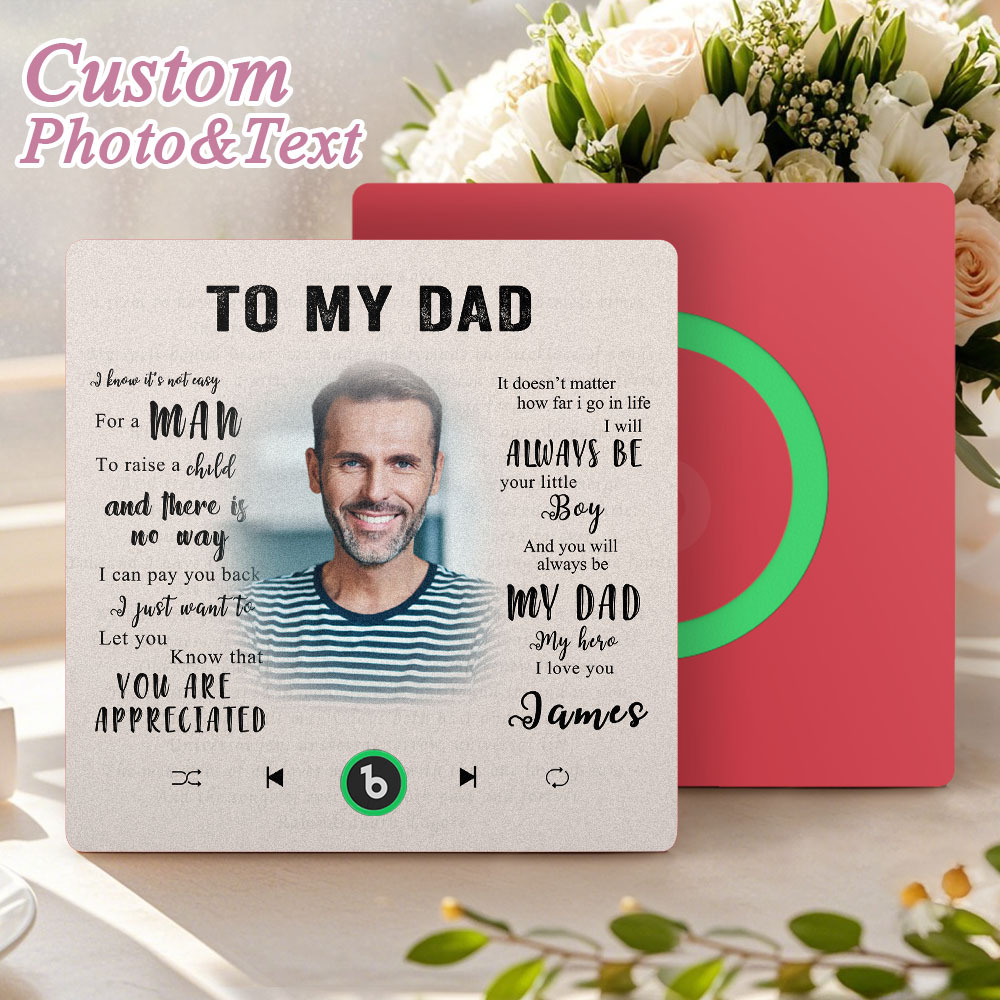 Custom Music Fridge Magnet New 4.0 Upgrade Personalized Photo and Name Music Wall Photo Sticker To My Father/Mother/Friend/Daughter/Son/Wife/Husband - soufeelau