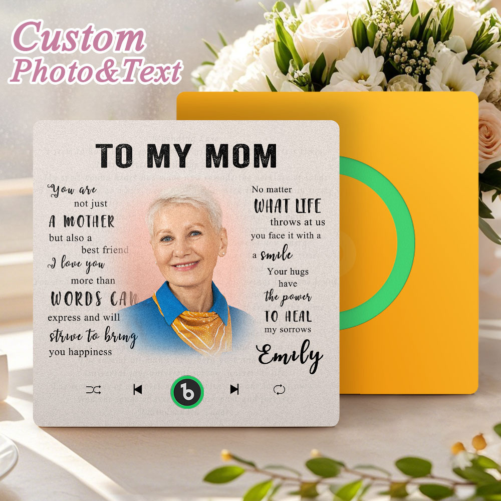 Custom Music Fridge Magnet New 4.0 Upgrade Personalized Photo and Name Music Wall Photo Sticker To My Father/Mother/Friend/Daughter/Son/Wife/Husband - soufeelau
