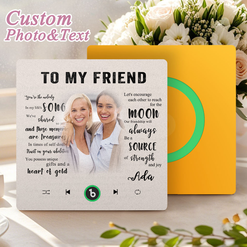 Custom Music Fridge Magnet New 4.0 Upgrade Personalized Photo and Name Music Wall Photo Sticker To My Father/Mother/Friend/Daughter/Son/Wife/Husband - soufeelau