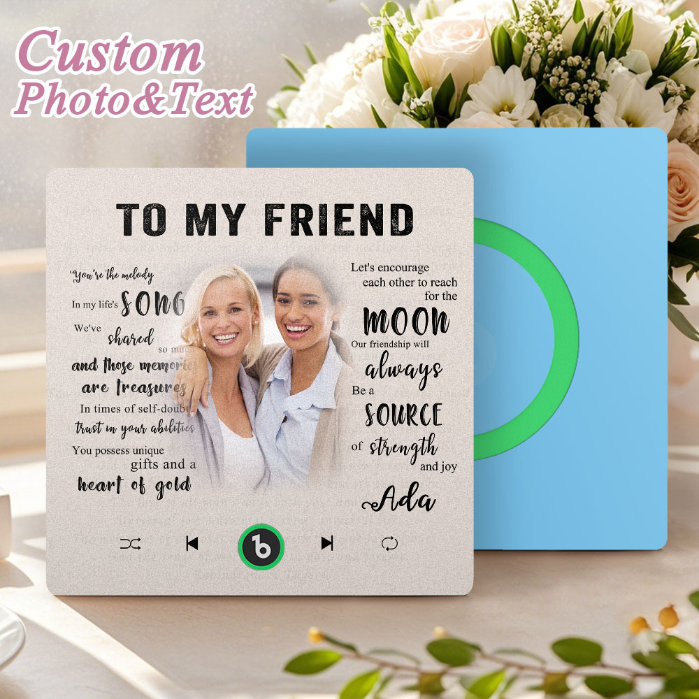 Custom Music Fridge Magnet New 4.0 Upgrade Personalized Photo and Name Music Wall Photo Sticker To My Father/Mother/Friend/Daughter/Son/Wife/Husband - soufeelau