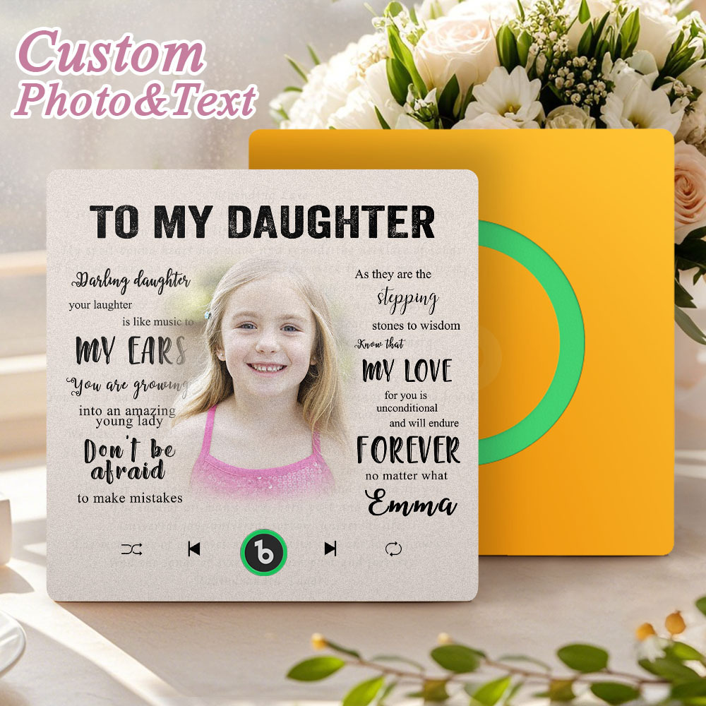 Custom Music Fridge Magnet New 4.0 Upgrade Personalized Photo and Name Music Wall Photo Sticker To My Father/Mother/Friend/Daughter/Son/Wife/Husband - soufeelau