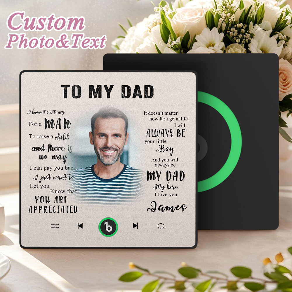 Custom Music Fridge Magnet New 4.0 Upgrade Personalized Photo and Name Music Wall Photo Sticker To My Father/Mother/Friend/Daughter/Son/Wife/Husband
