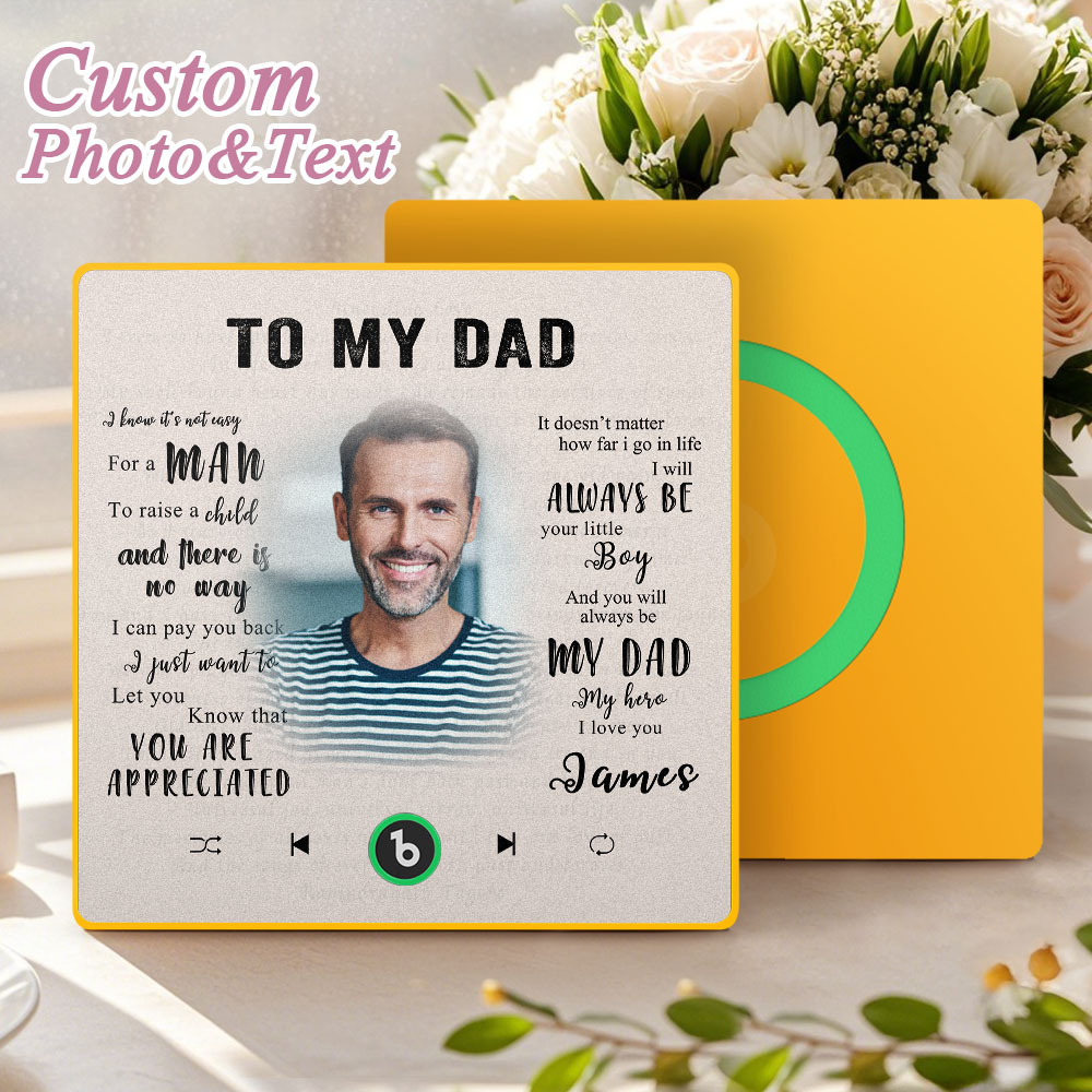 Custom Music Fridge Magnet New 4.0 Upgrade Personalized Photo and Name Music Wall Photo Sticker To My Father/Mother/Friend/Daughter/Son/Wife/Husband - soufeelau