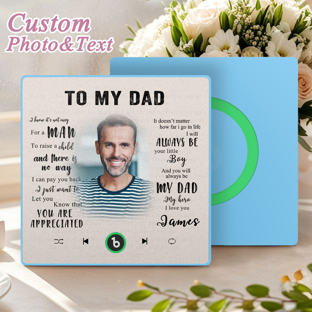 Custom Music Fridge Magnet New 4.0 Upgrade Personalized Photo and Name Music Wall Photo Sticker To My Father/Mother/Friend/Daughter/Son/Wife/Husband - soufeelau