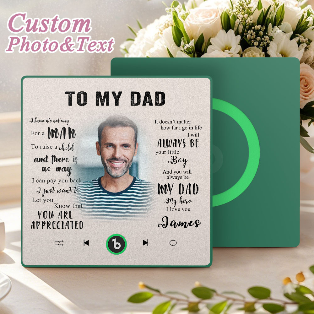Custom Music Fridge Magnet New 4.0 Upgrade Personalized Photo and Name Music Wall Photo Sticker To My Father/Mother/Friend/Daughter/Son/Wife/Husband - soufeelau