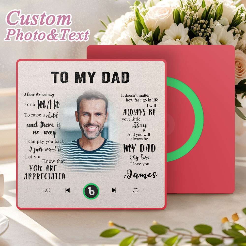Custom Music Fridge Magnet New 4.0 Upgrade Personalized Photo and Name Music Wall Photo Sticker To My Father/Mother/Friend/Daughter/Son/Wife/Husband - soufeelau