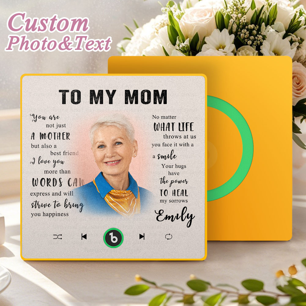 Custom Music Fridge Magnet New 4.0 Upgrade Personalized Photo and Name Music Wall Photo Sticker To My Father/Mother/Friend/Daughter/Son/Wife/Husband - soufeelau