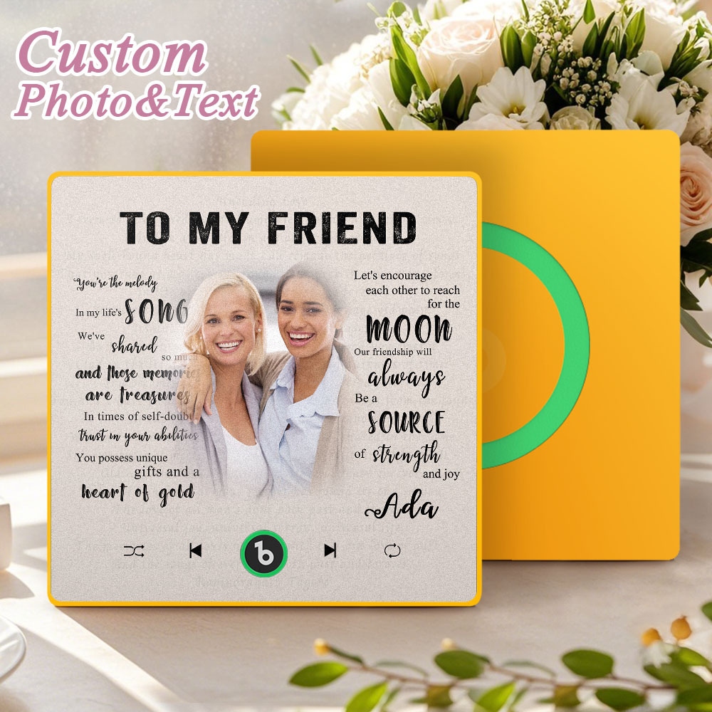 Custom Music Fridge Magnet New 4.0 Upgrade Personalized Photo and Name Music Wall Photo Sticker To My Father/Mother/Friend/Daughter/Son/Wife/Husband - soufeelau
