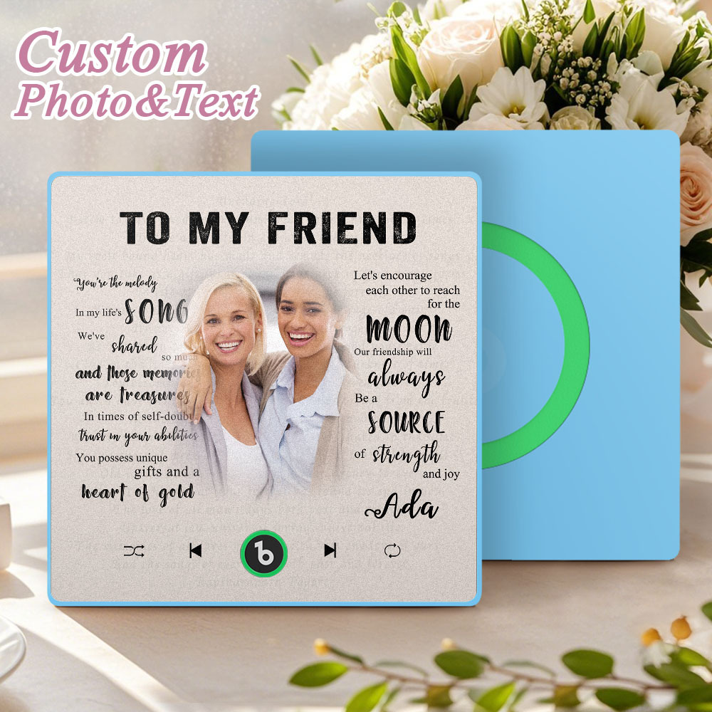 Custom Music Fridge Magnet New 4.0 Upgrade Personalized Photo and Name Music Wall Photo Sticker To My Father/Mother/Friend/Daughter/Son/Wife/Husband - soufeelau